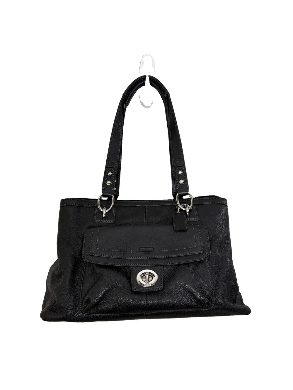 Coach Penelope Carryall F19044 Women’s Black Pebbled Leather Shoulder Tote Bag